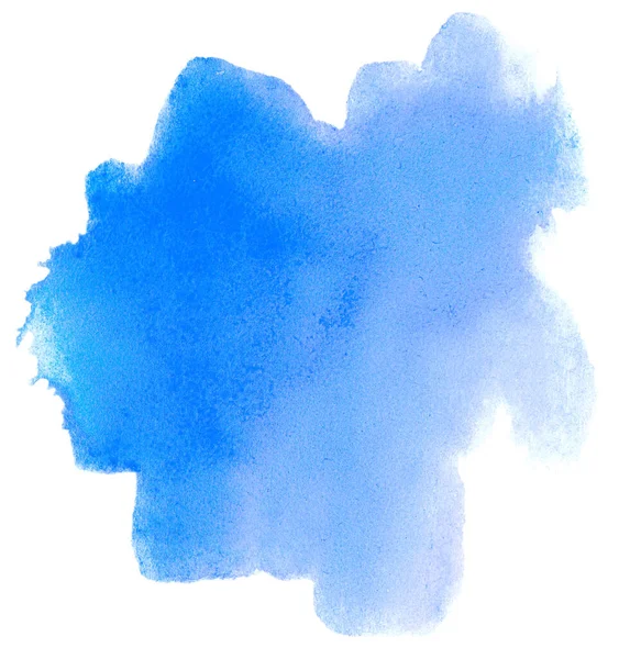 Aquarela Tinta Mancha Azul Sobre Fundo Branco Textura Pintura Isolada — Fotografia de Stock