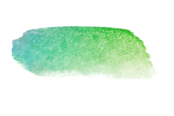 Green Watercolor Stain Hand Drawn White Background — Stock Photo, Image