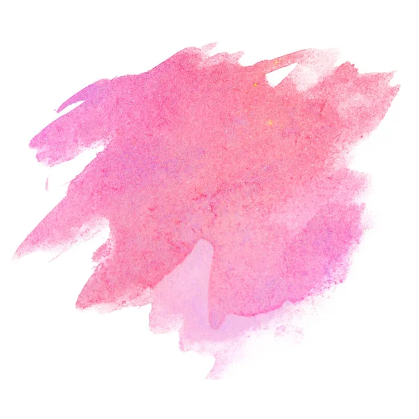Mancha Acuarela Rosa Púrpura Dibujada Mano Sobre Fondo Blanco — Foto de Stock