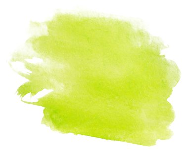 Kağıt üzerinde açık yeşil renkli suluboya, desenli. Beyaz arkaplan üzerindeki tasarım elementi izole edildi.