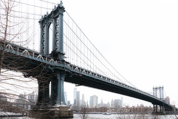 New York New York Usa Febbraio 2021 Dumbo Manhattan Bridge — Foto Stock