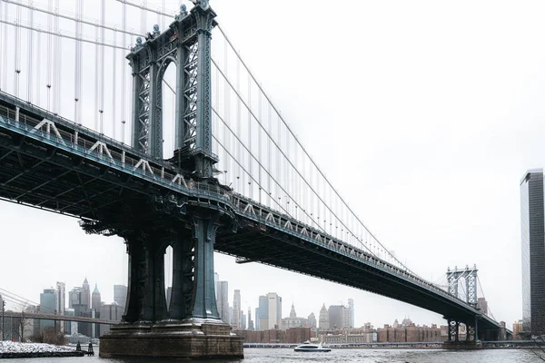 New York New York Usa Febbraio 2021 Dumbo Manhattan Bridge — Foto Stock