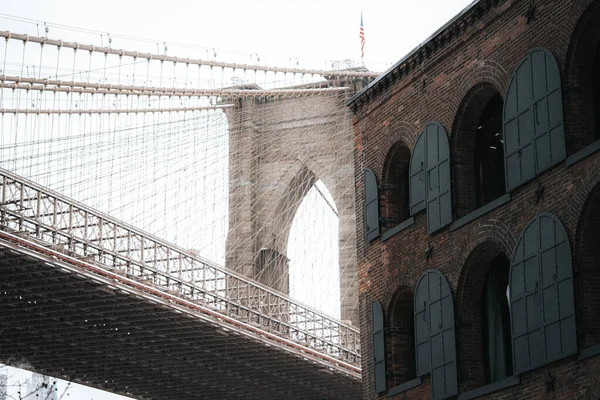 New York New York Usa Febbraio 2021 Brooklyn Bridge New — Foto Stock