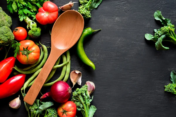 Concept de cuisson des légumes de saison — Photo