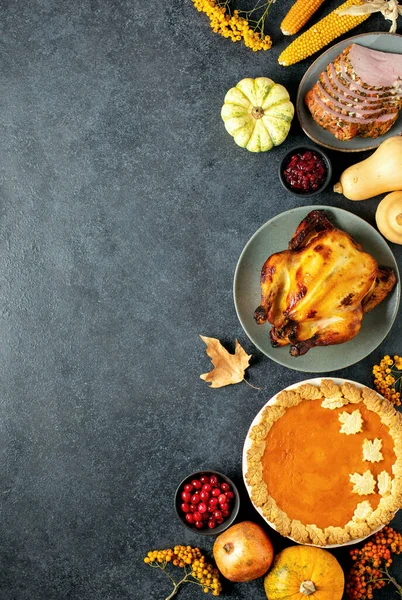 Thanksgiving Traditionele Voedsel Voor Feestelijke Liefdadigheid Familie Vrienden Diner Feest — Stockfoto