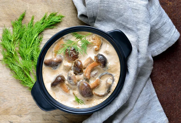 Mushroom sour cream sauce — Stock Photo, Image