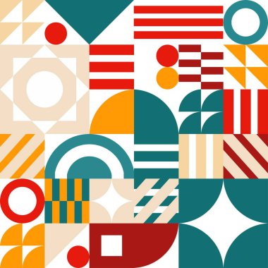 Renkli geometrik şekiller arka plan tasarımı. Mutlu Noeller geometrik arka plan. Geometrik Noel elementi kusursuz desen.