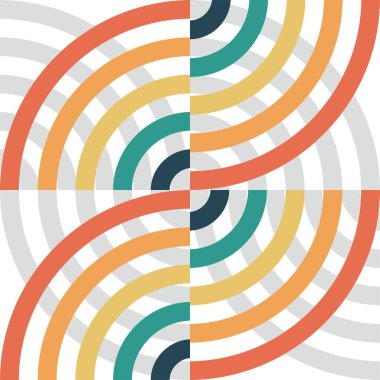 70 'lerin modası geçmiş klasik çizgili arka plan posterleri. 1970 'lerde vektör tasarımı grafiklerinin arka planını şekillendirir. Soyut stil 70 'lerin çizgi çerçeve çizimi