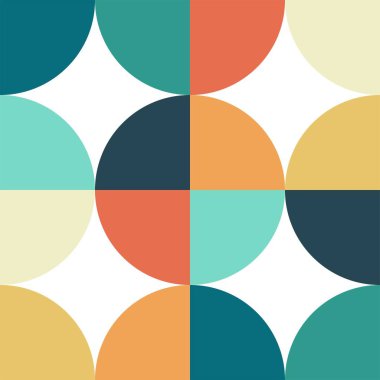 İş ve finans ikonunun vektör çizimi, para. Orta yüzyıl modern tasarım tarzından esinlenilmiş bej ve siyah geometrik desen. Eşsiz bir duvar dekoru, tekstil ve iç tasarım için grafiksel illüstrasyon.