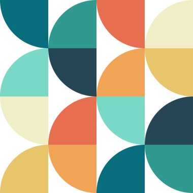 Geometrik dikişsiz vektör deseni. Orta yüzyıl modern tasarım tarzından esinlenilmiş bej ve siyah geometrik desen. Eşsiz bir duvar dekoru, tekstil ve iç tasarım için grafiksel illüstrasyon.