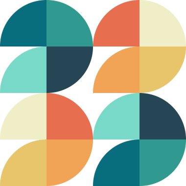 Geometrik dikişsiz vektör deseni. Orta yüzyıl modern tasarım tarzından esinlenilmiş bej ve siyah geometrik desen. Eşsiz bir duvar dekoru, tekstil ve iç tasarım için grafiksel illüstrasyon.