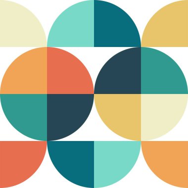 Geometrik dikişsiz vektör deseni. Orta yüzyıl modern tasarım tarzından esinlenilmiş bej ve siyah geometrik desen. Eşsiz bir duvar dekoru, tekstil ve iç tasarım için grafiksel illüstrasyon.