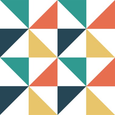 Kusursuz geometrik desen. Vektör çizimi. Orta yüzyıl modern tasarım tarzından esinlenilmiş bej ve siyah geometrik desen. Eşsiz bir duvar dekoru, tekstil ve iç tasarım için grafiksel illüstrasyon.