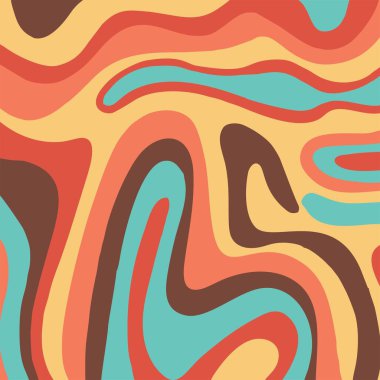 Soyut kağıt afiş arkaplanı. Dalgalı, kalın kıvrımlı çizgiler ve karalamalar. Fırça darbeleri vektörsüz desen oluşturur. mavi ve sarı duvar kağıdı.