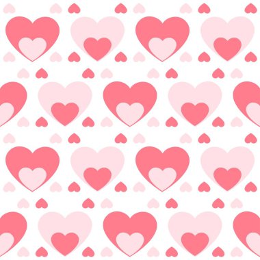 Soyut geometrik renksiz desen, arka plan kalp şekli çizimi, pastel pembe masa üzerindeki kusursuz desen, sevgililer günü arka plan konsepti. 10 saniye.