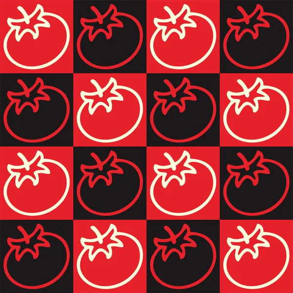 Beyaz arka planda kırmızı domatessiz desen. Domates karalama deseni. Duvar kağıdı. Domates sembolü. İmzala. Geçmişi. eps10