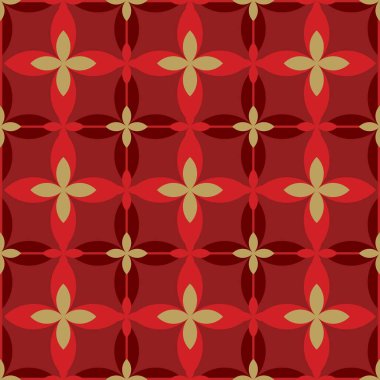 kırmızı ve kahverengi geometrik süs. Ağ tekstil ve duvar kağıtları için kusursuz desen Çin Yeni Yıl kartı arkaplan vektörü. Kırmızı soyut Çin desenli yılan tasarımı yılı. Kapak, afiş, web sitesi, takvim için zarif oryantal illüstrasyon