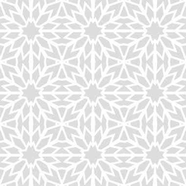 Geometrik süs tarzında soyut arkaplan dokusu, kusursuz tasarım. Özgün İslami tarzda beyaz soyut arkaplan kusursuz geometrik desen. Ramadhan deseni. 10 saniye.