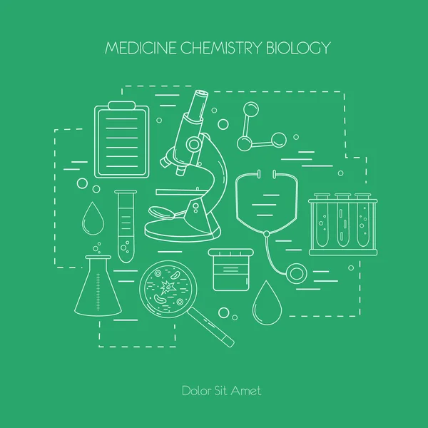 Nauki medyczne chemii rysowane ręcznie projekt wektor — Wektor stockowy