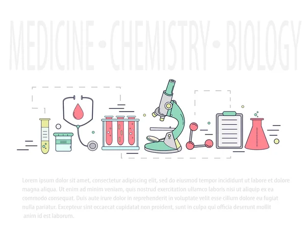 Nauki medyczne chemii rysowane ręcznie projekt wektor — Wektor stockowy