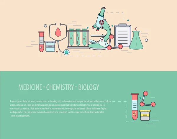 Medicina química diseño dibujado a mano vector — Vector de stock