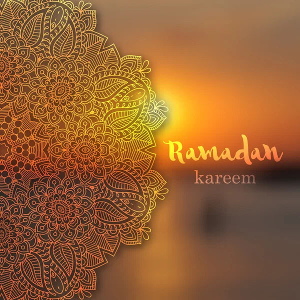 Фон приветствия Рамадана. Рамадан Карим означает Рамадан Щедрый месяц — стоковый вектор