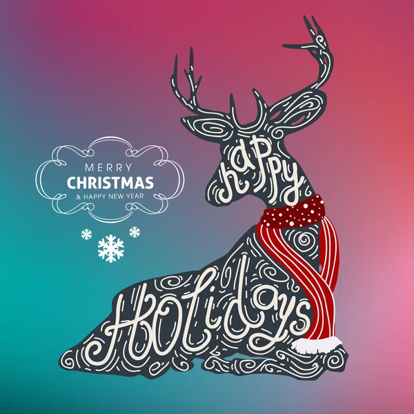 Joyeuses fêtes Joyeux Noël et Bonne année design vectoriel coloré 2017 — Image vectorielle
