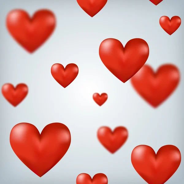 붉은 마음 행복 한 발렌타인 데이, 좋은 디자인을 위한 플 라 잉 — 스톡 벡터