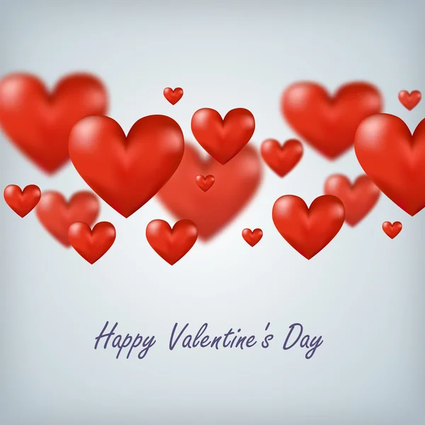 Flying corazones rojos Feliz día de San Valentín, ideal para su diseño — Vector de stock
