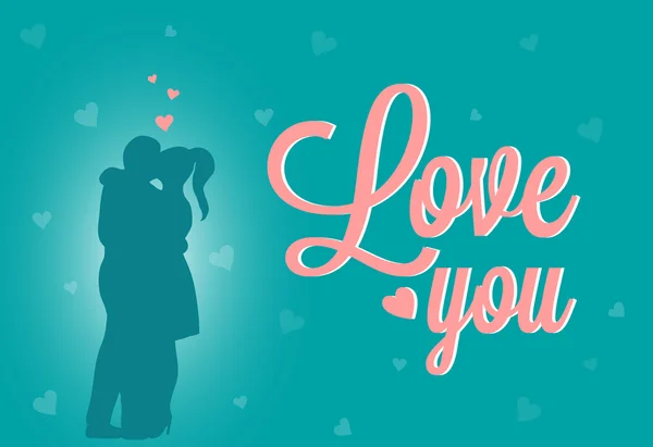 Valentines day vector couple and hearts. great for your design — Stock Vector