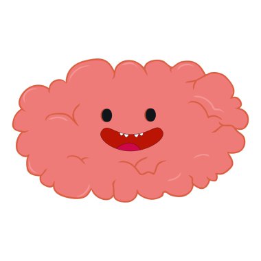 Renkli karikatür beyin çizilmiş tasarım yazdırma