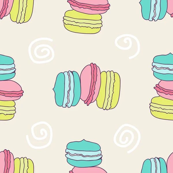 Modèle de macaron délicieux sans couture — Image vectorielle