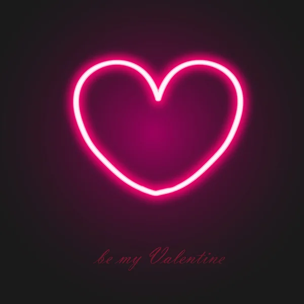 Valentines Day neon heart design — Stock Vector