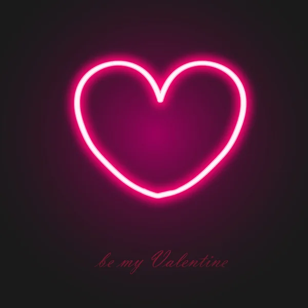 Valentinstag Neon Herz Design lizenzfreie Stockillustrationen
