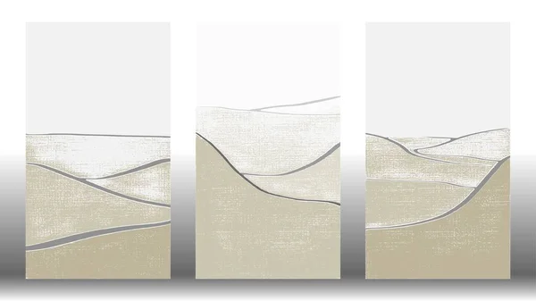 Collines Abstraites Paysages Simples Dessinés Main Ensemble Vintage Graphique Vecteur — Image vectorielle