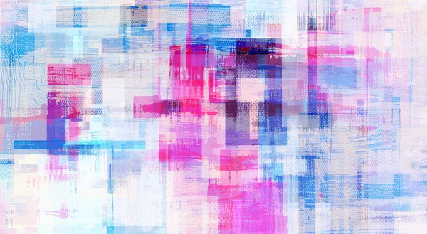 Pink Mixed Media Contemporary Painting Oil Canvas Computer Graphic Bright — Stock Photo, Image