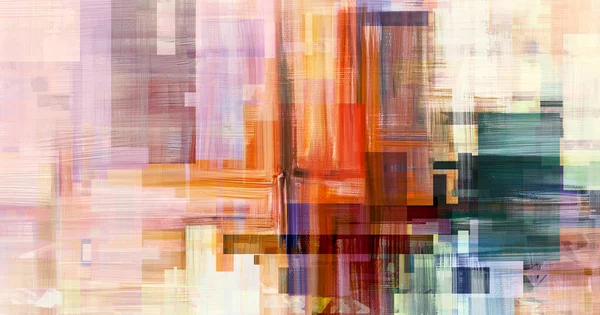Moderna Konstverk Vit Duk Digitala Penseldrag Som Oljemålning Vibrerande Färg — Stockfoto
