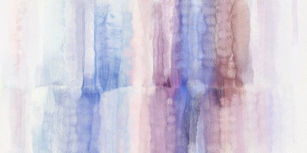 Pintura Abstrata Listras Azuis Marrons Manchas Tinta Aquarela Papel Texturizado — Fotografia de Stock