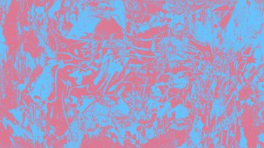 Boyanmış tuval. Sanatsal açıdan soyut bir arkaplan. Mercan kırmızısı ve gökyüzü mavi vektör dokusu. Sıvı boya, dağınık desen.