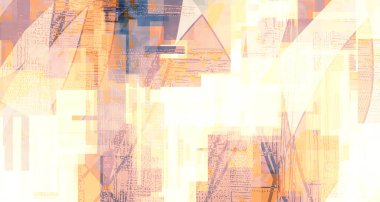 Fotokopi alanı olan soluk soyut bir arkaplan, organik geometrik şekillerle yapılmış komik desenler. Açık kahverengi moda sanat