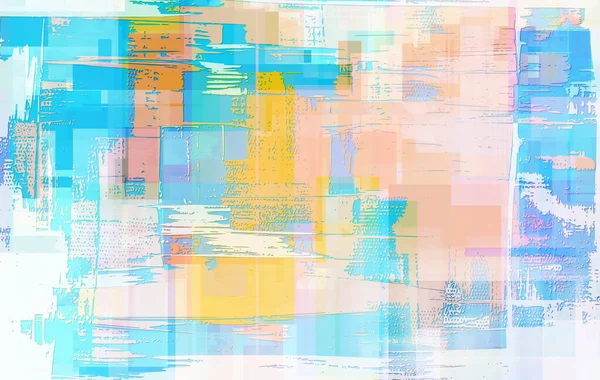 파란색 더러운 페인팅 복숭아 페인트 디지털로 페인트칠 브러시 슬로우 — 스톡 사진