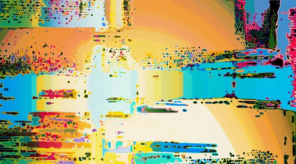 Живая Цифровая Абстракция Ландшафта Синий Оранжевый Пейзажи Синяя Желтая Художественная — стоковое фото