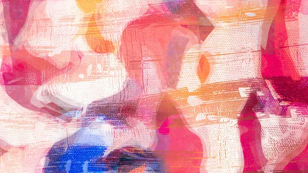 Цифровая Живопись Органическое Искусство Кривизны Интерьера Голубым Розовым Акцентами Абстрактные — стоковое фото