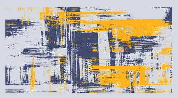 Artistieke Vectortextuur Kruislings Uitgebroed Doek Gele Blauwe Olie Acrylverf Abstracte — Stockfoto