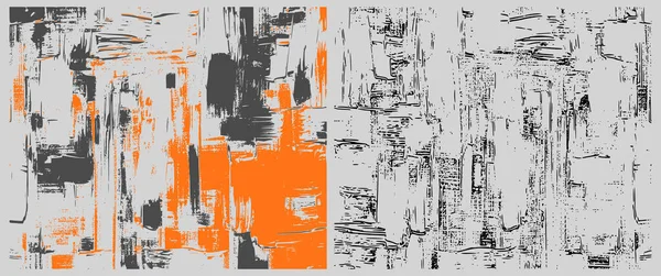 Vectorverfstreken Doek Onregelmatige Abstracte Zwarte Oranje Grijze Achtergrond Artistieke Banner — Stockfoto