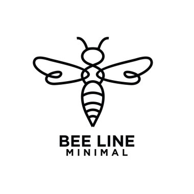 Minimum büyük arı arısı çizgisi vektör logosu