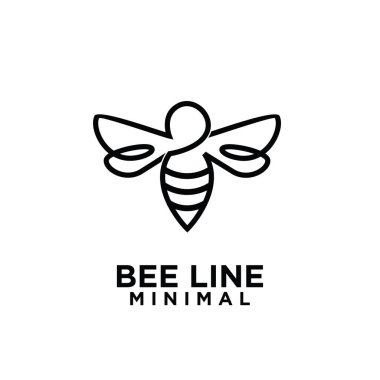 Minimum büyük arı arısı çizgisi vektör logosu