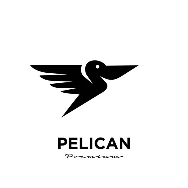 Preto Pelicano Logotipo Vetor Ícone Ilustração Isolado Design —  Vetores de Stock