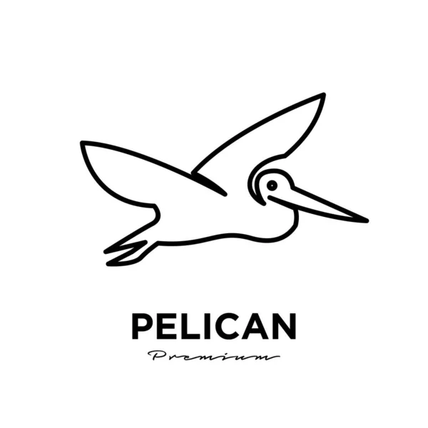 Чорний Пелікан Лінія Логотип Векторні Ілюстрації Ізольований Дизайн — стоковий вектор