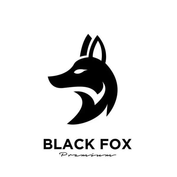 Diseño Del Logotipo Silueta Zorro Negro Animal Mascota Logotipo Plantilla — Vector de stock